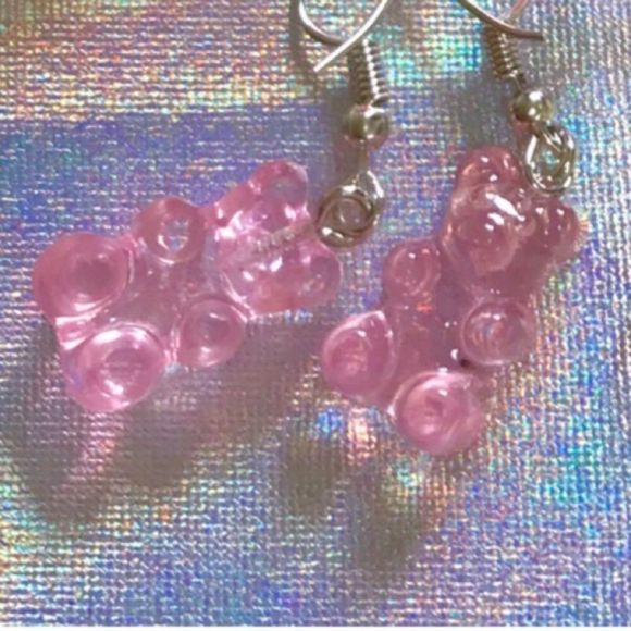 Earrings Gummy Bear Candy Colorful Translucent Resin - Picture 10 of 16